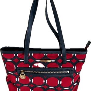 NEW Michael Kors Navy and Red Geometric Tote